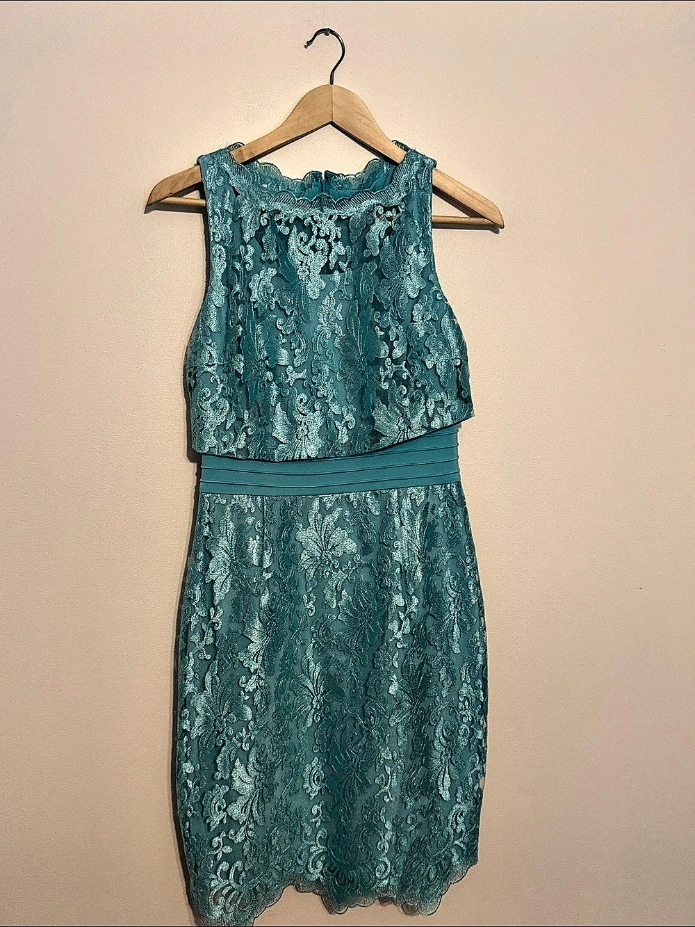 Antonio Melani Floral Lace Midi Dress in Blue Size 4 Like New